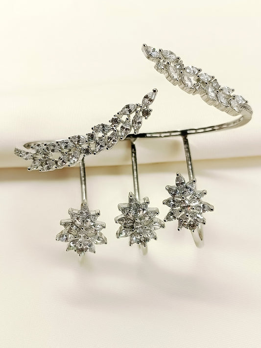 Qayanat White American Diamond Palm Bracelet