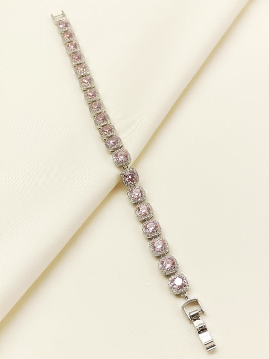 Honey Baby Pink American Diamond Bracelet