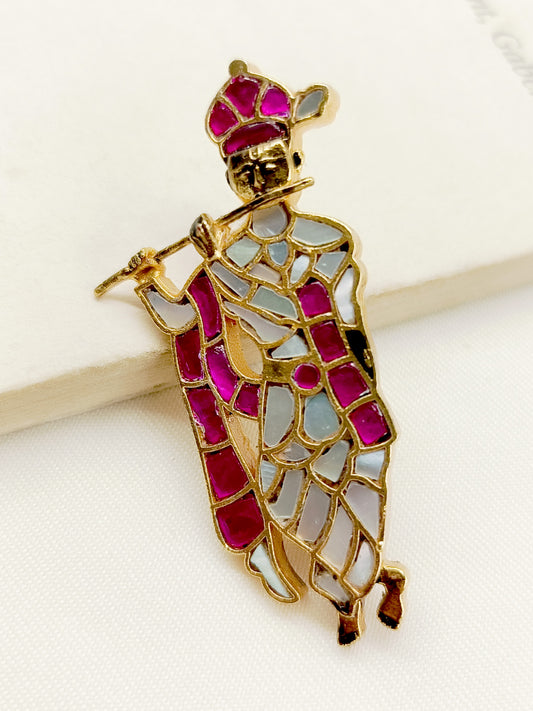 Upalina Ruby Krishna Ji Brooch