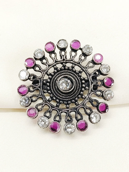 Aradhay R&W Oxidized Brooch