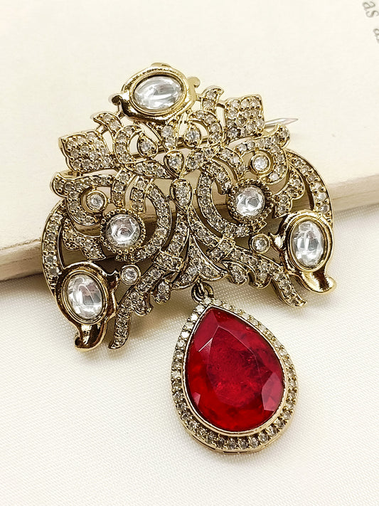 Tanmaya Ruby Men's Brooch