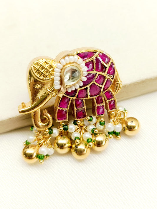 Charity Ruby Elephant Brooch