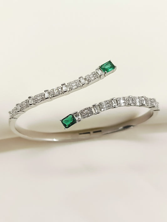 Sadhya Green American Diamond Bracelet