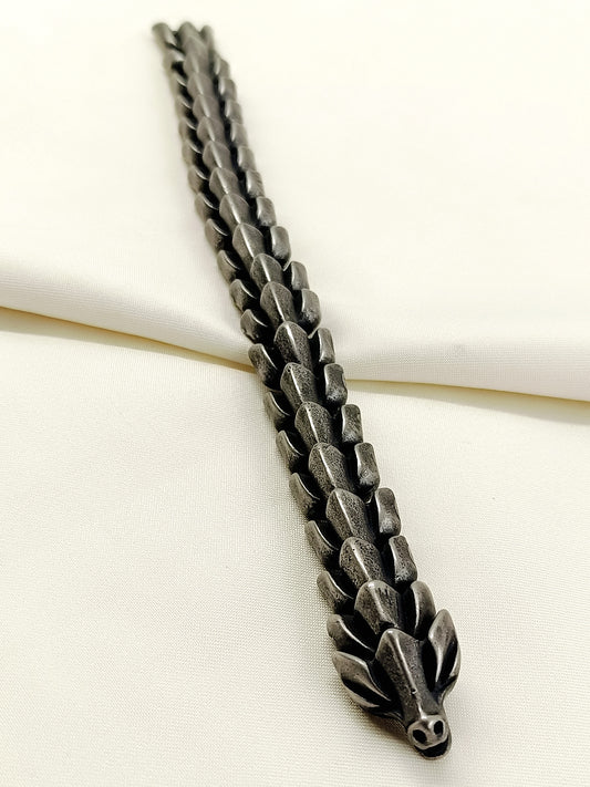 Daivey Black Men's Dragon Scale Bracelet
