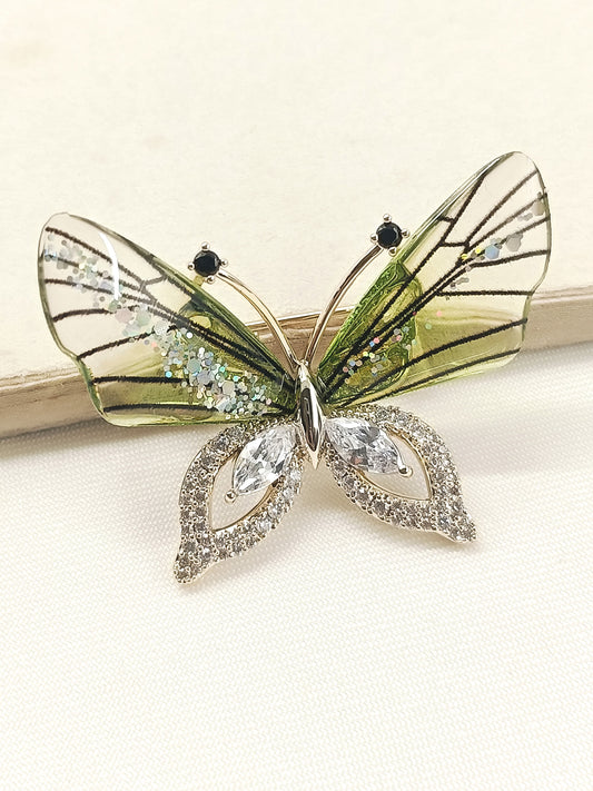 Shivanya Green Butterfly Brooch