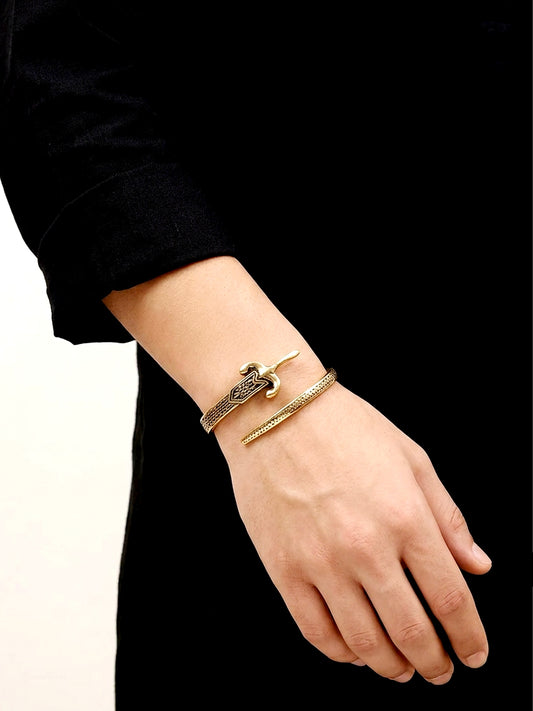 Praneel Golden Men's Bracelet