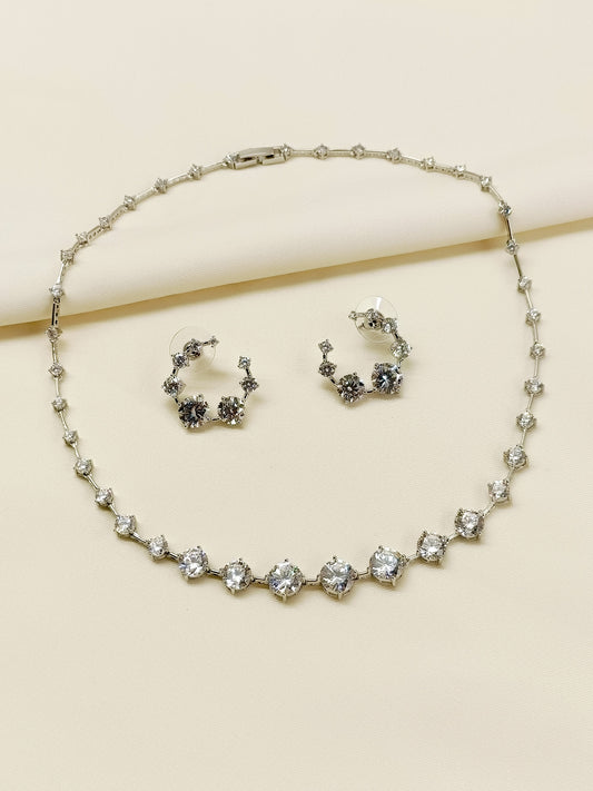 Shravya White American Diamomd Necklace Set