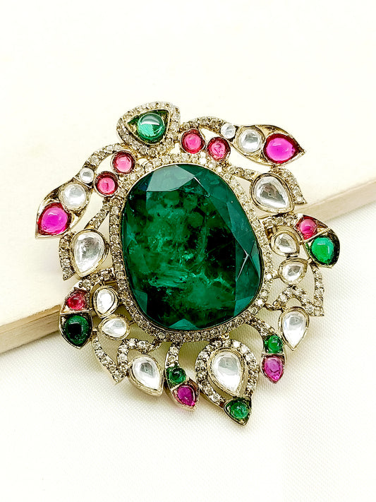 Naksh Green Men's Brooch