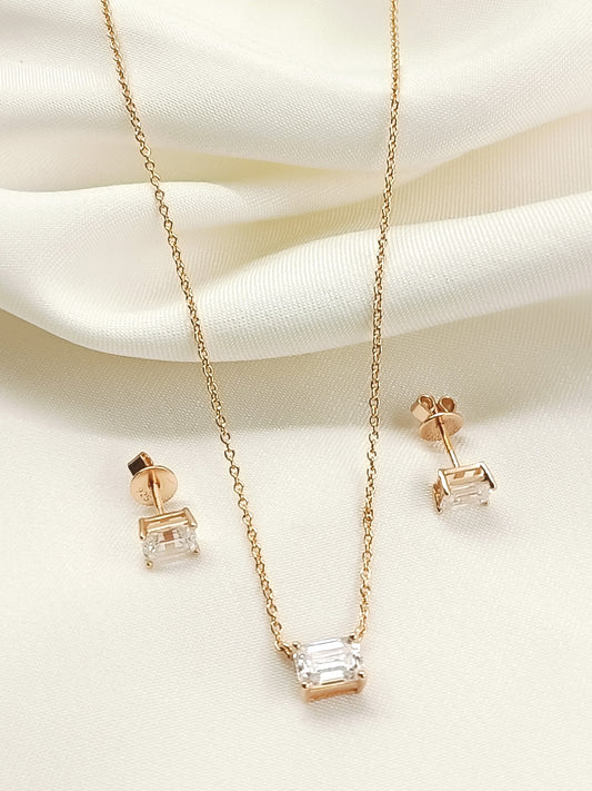 Harsha 92.5 Silver American Diamond Pendant Set