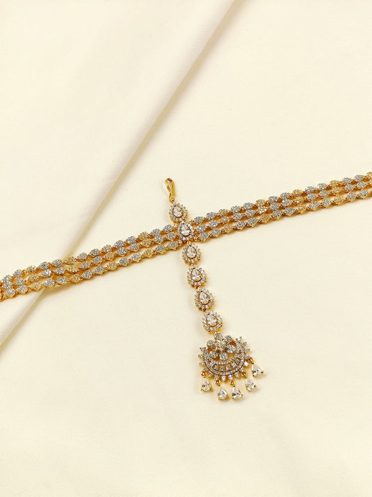 Dakshita White American Diamond Sheeshphool