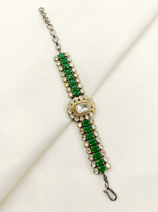 Tanishka Green Kundan Bracelet