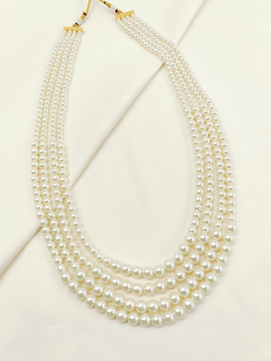 Raghuveer White Groom Beads Neckpiece