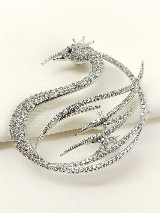 Trapti Silver Swan Brooch