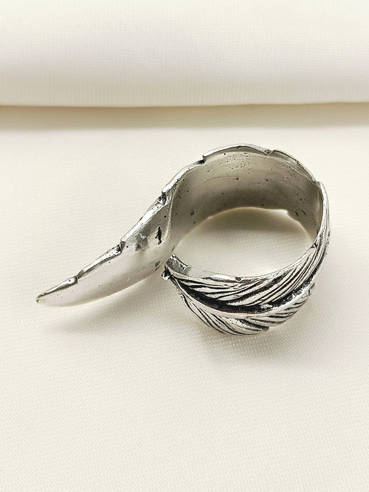 Aabha Silver Western Finger Ring