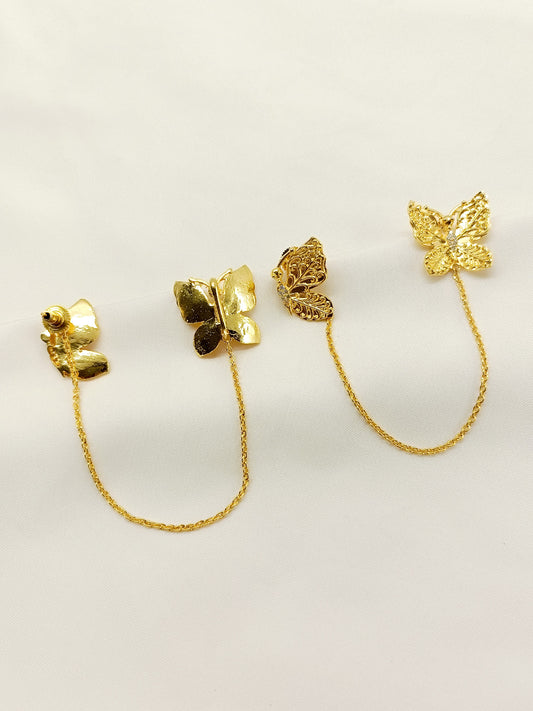 Bhuvi Golden Boutique Earring With Chain