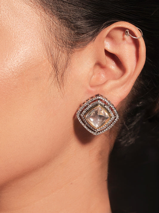 Jahnavi Diamond Polki Stone Gold And Silver Plated Kundan Tops