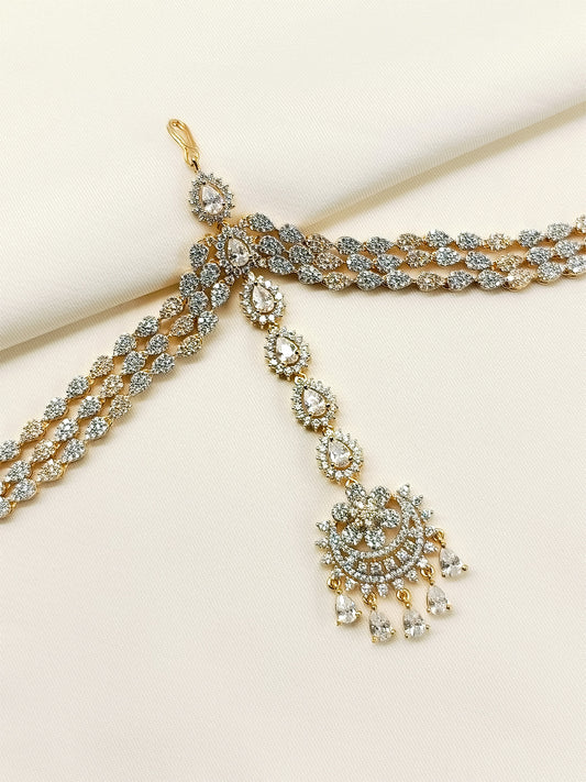 Dakshita White American Diamond Sheeshphool