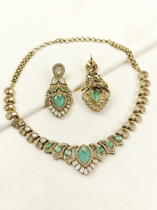 Sawya Mint Green Victorian Choker Set