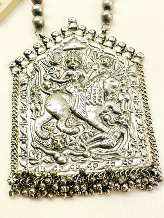 Tulsi Plain Oxidized Durga Devi Neckpiece