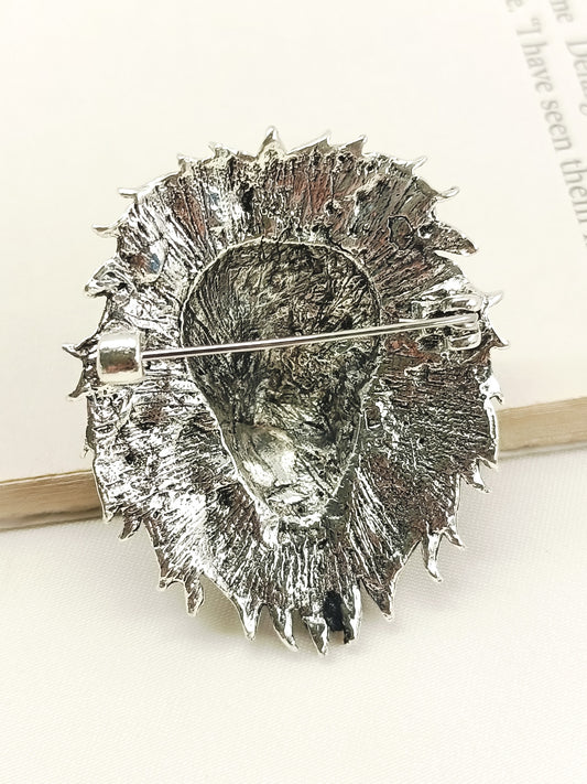 Raghav Silver Lion Men's Brooch