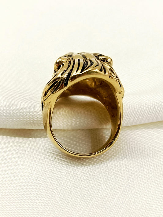 Garvik King Lion Gold Men's Finger Ring