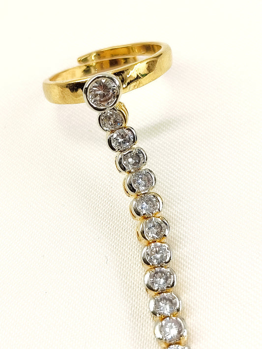 Sidhira White American Diamond Hathphool