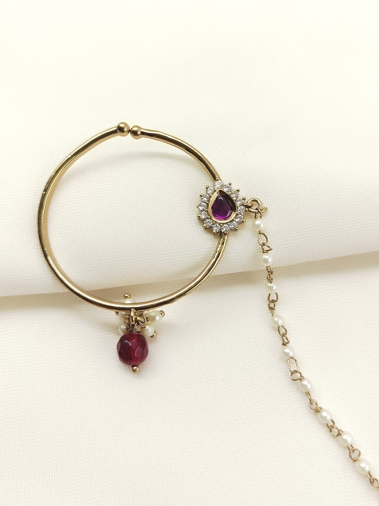 Rachna Maroon Kundan Nath