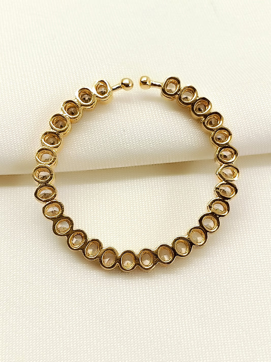 Addarshini Golden American Diamond Nath