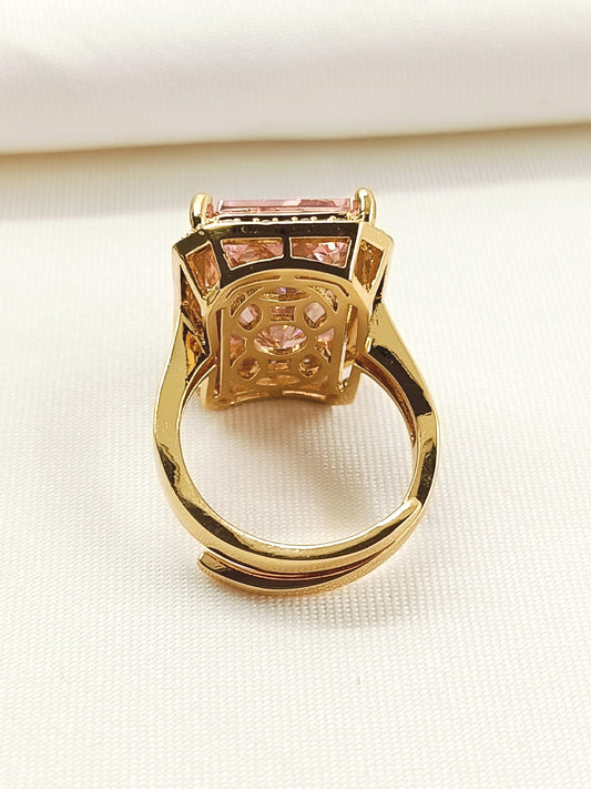 Meher Baby Pink American Diamond Finger Ring