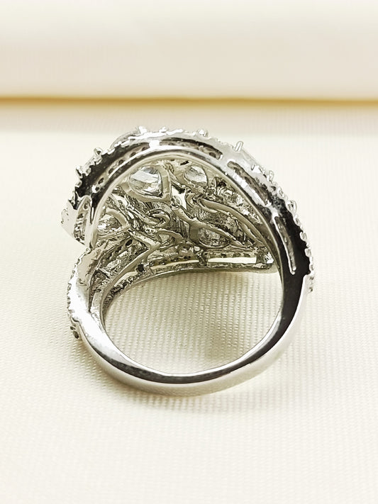 Raven 92.5 Silver Swarovski Stone Finger Ring