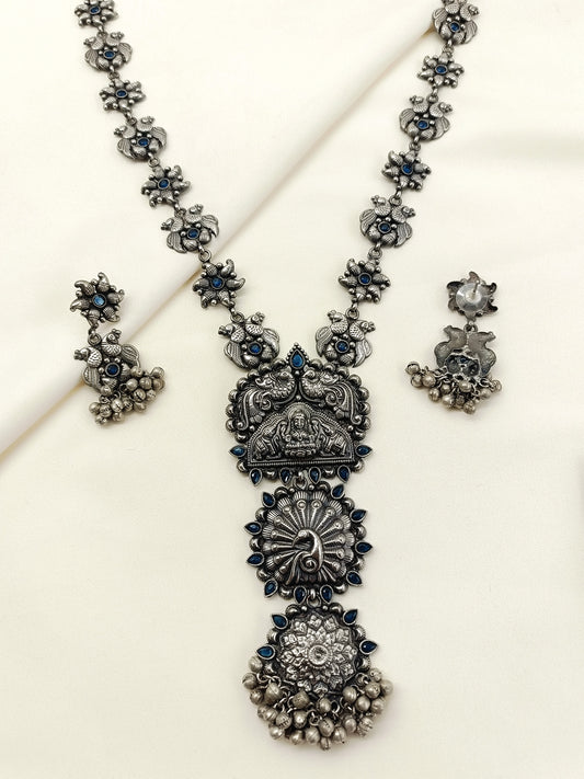 Suma Blue Oxidized Necklace Set