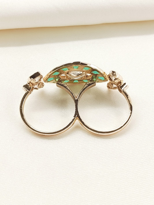 Reena Green Kundan Finger Ring