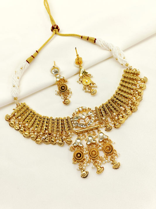 Aadishri White Kundan Choker Set