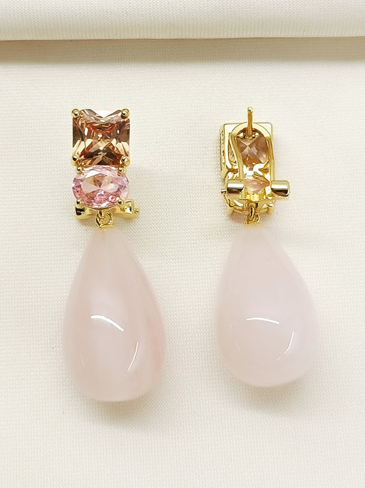Devina Baby Pink American Diamond Earring