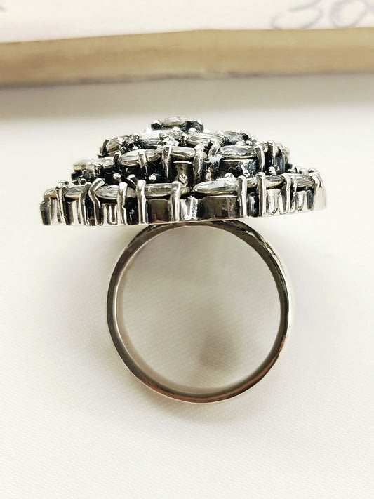 Kiansha 92.5 Silver Moissonite Finger Ring