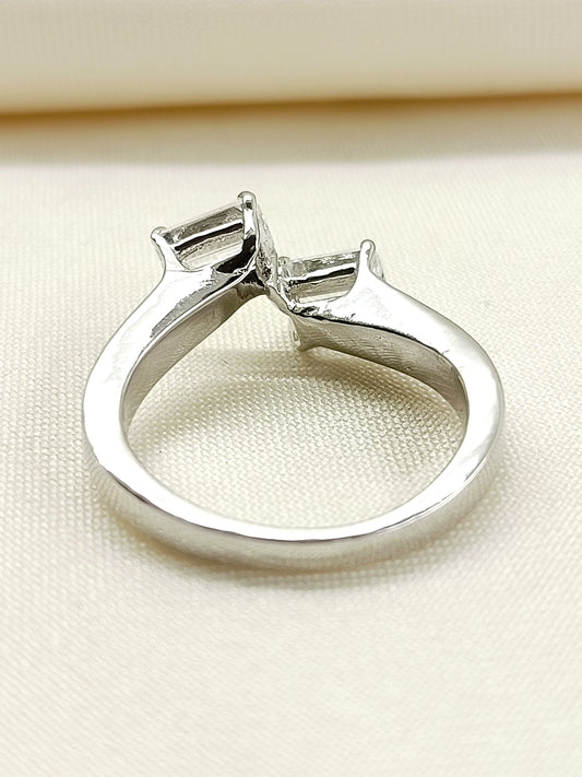 Indira 92.5 Silver Swarovski Stone Finger Ring