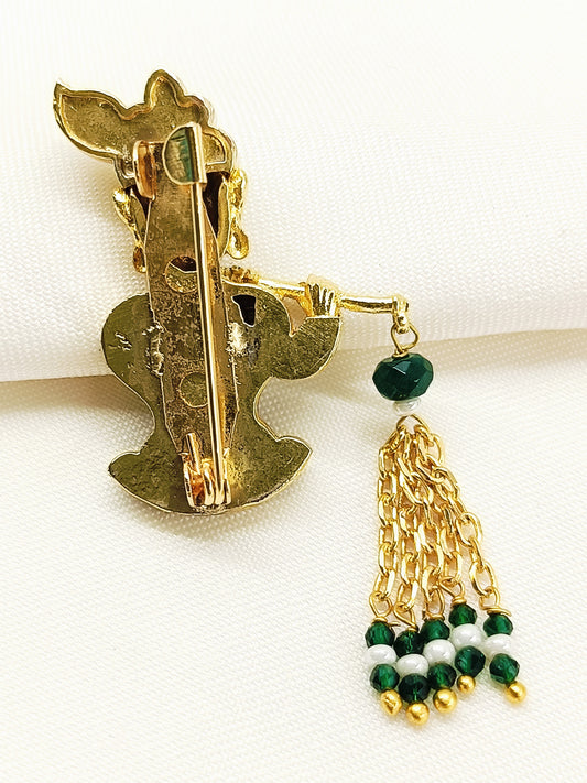 Maanav Green Krishna Ji Brooch