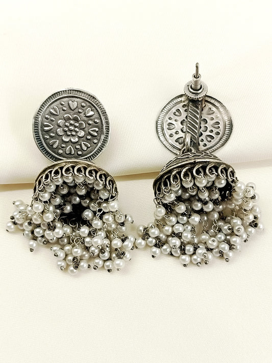 Insiyah Plain Oxidized Jhumki