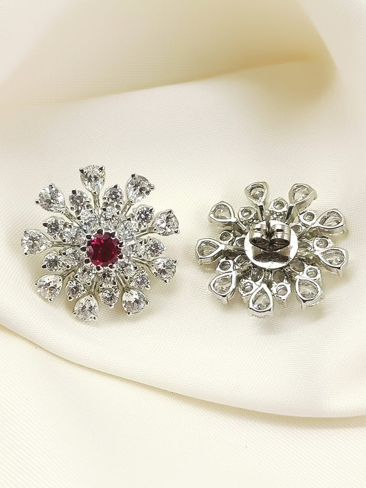 Ireland Ruby 92.5 Silver American Diamond Tops