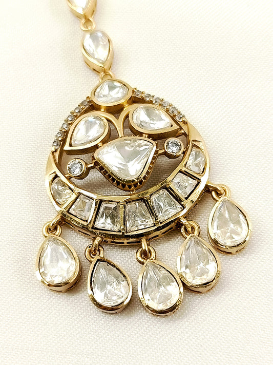 Kai White Kundan Teeka