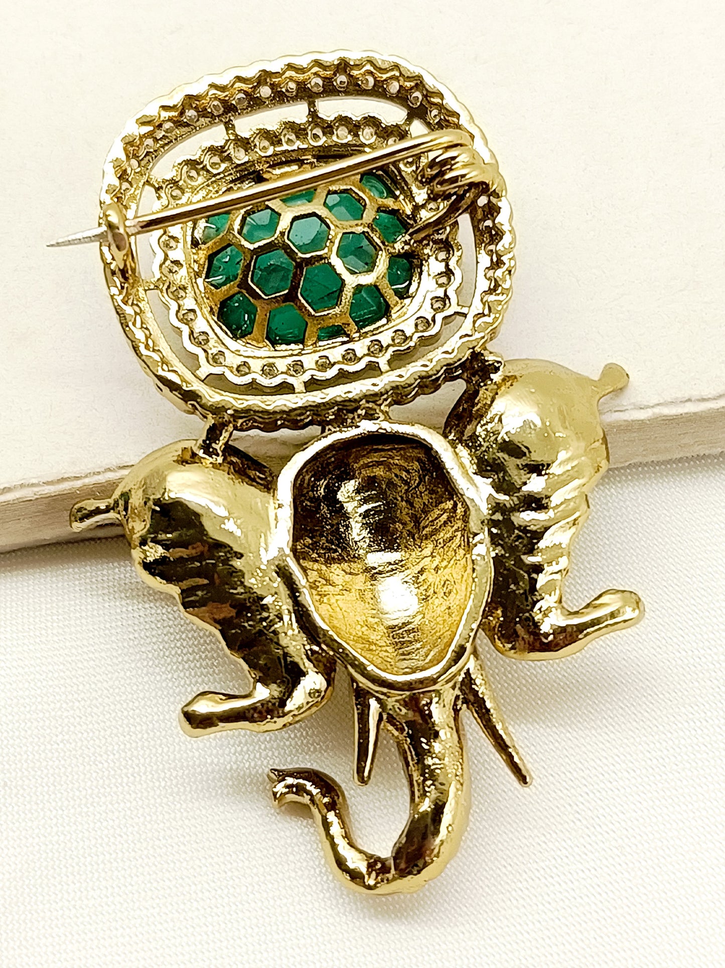 Gajraj Green Ganesh Ji Brooch