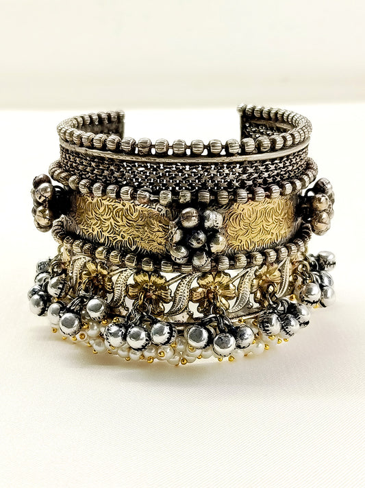 Savya Silver N Golden Oxidized Bracelet