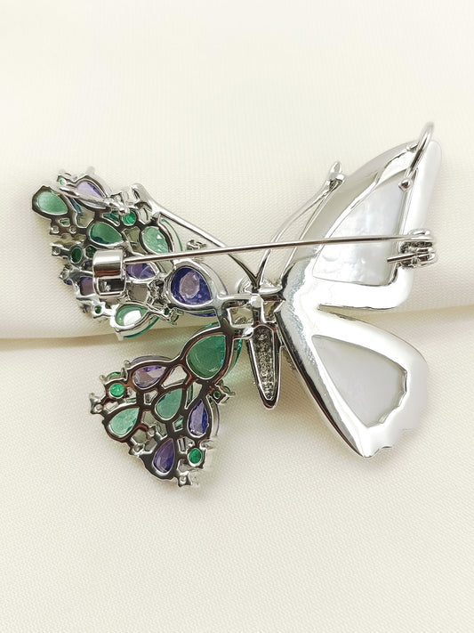 Avantika Multi Colour Butterfly Brooch