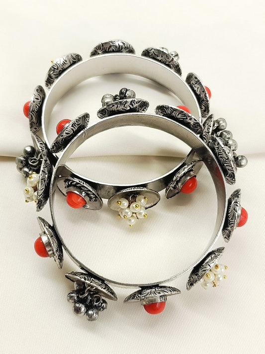 Farzana Coral Oxidized Bangles