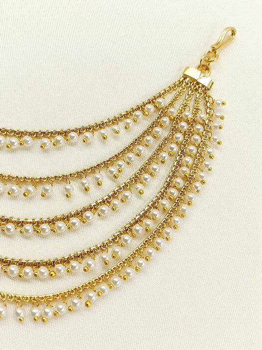 Hemal White Pearl Traditional Ear Chain