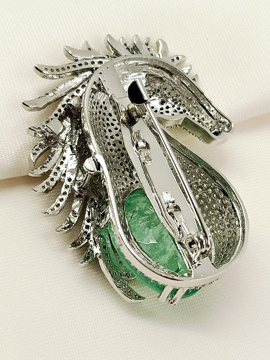 Ekaj Mint Green Horse Men's Brooch