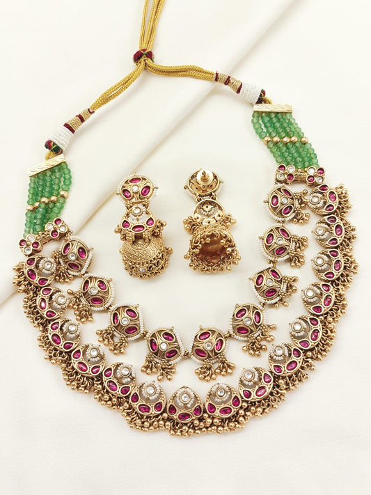 Aarya Multi Colour Kundan Necklace Set
