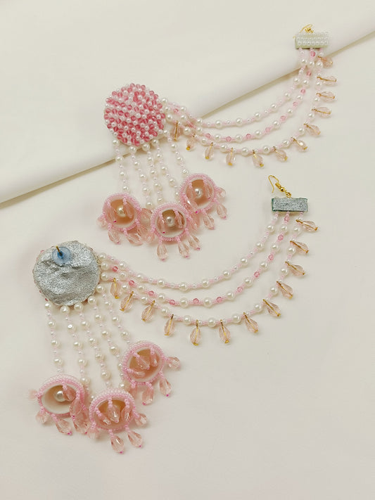 Janvika Pink Handmade Earrings With Kaanchain