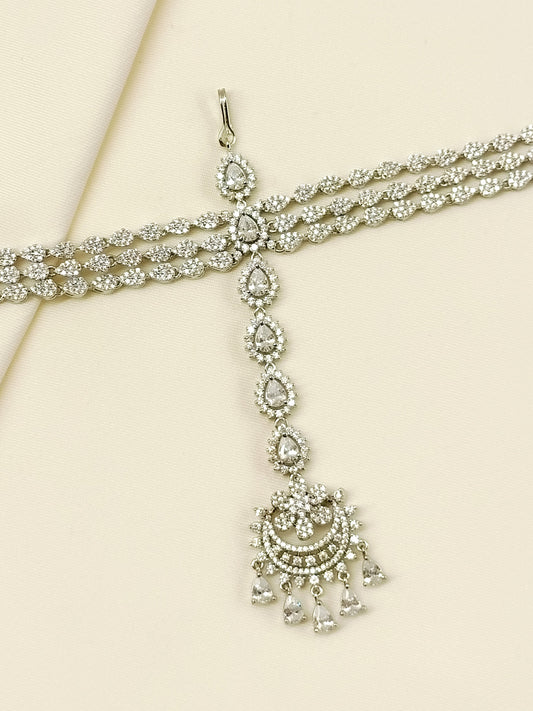 Tanushikha White American Diamond Sheeshphool