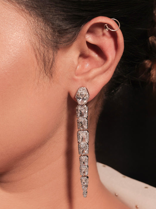 Sampurna White American Diamond Earring